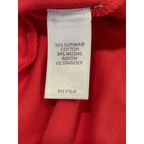 J. Jill Red Luxe Supima Cotton Stretch Ballet-Sleeve Tunic Top PM Petite Medium - Picture 3 of 5